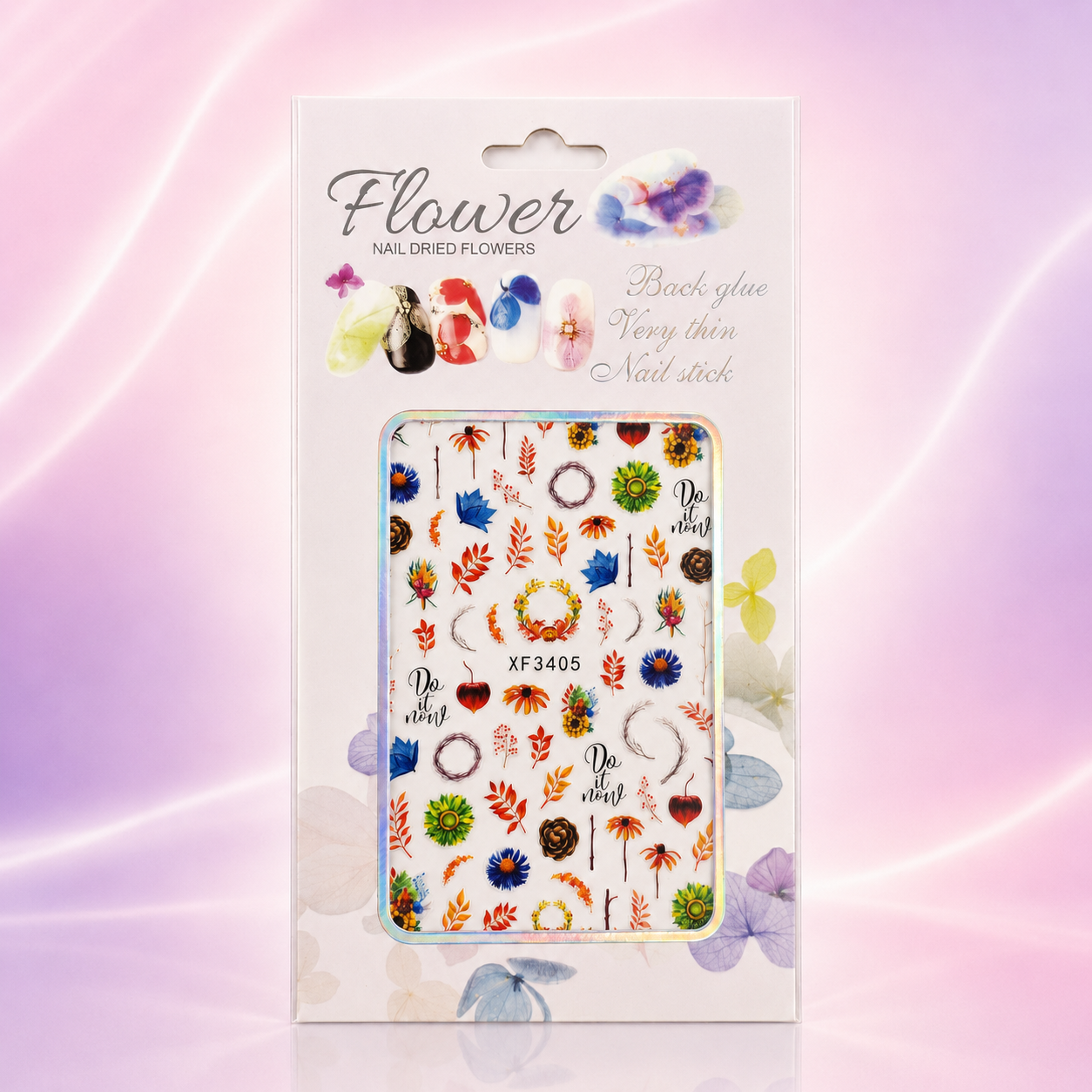Flower Nail Stickers XF3405 – Flores, Hojas y Diseños de Otoño para Uñas