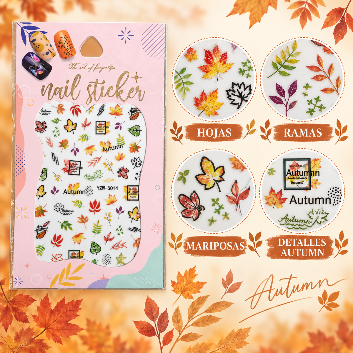 Nail Art Stickers Autumn para Uñas – YZW-S014
