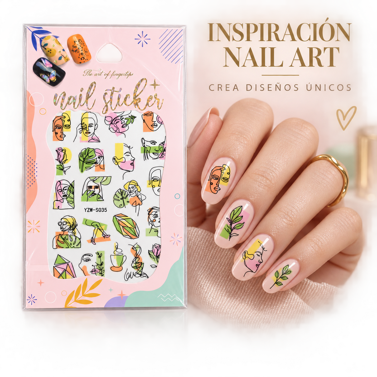 Stickers de Uñas Nail Art Diseños Artísticos YZW-S035