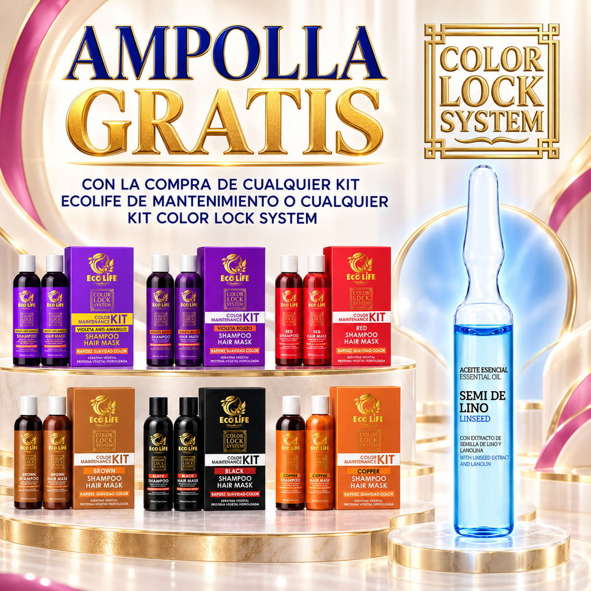 ECOLIFE Color Lock System Kit Magenta 2 Piezas – 8 oz