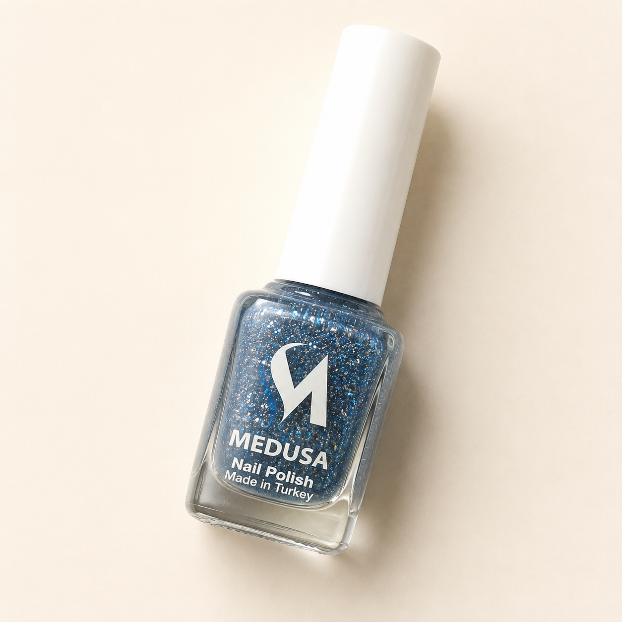 Medusa Esmalte con Glitter Azul y Plateado 0.37 oz – MNP135