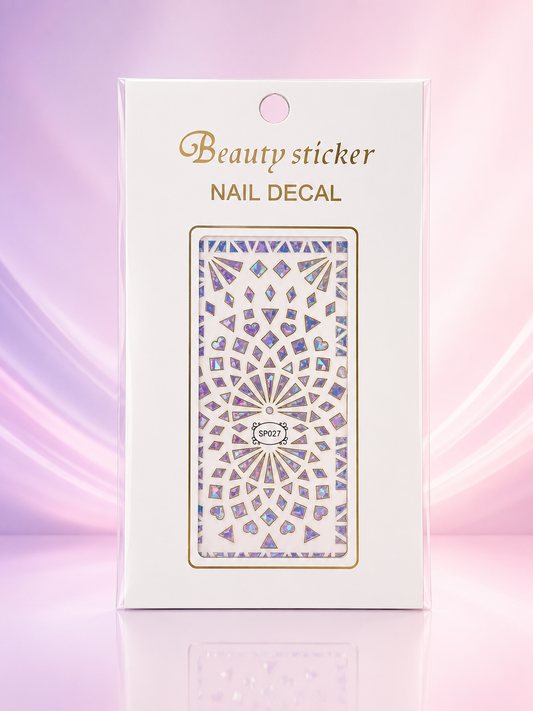 Beauty Sticker Nail Art Decals SP027 – Stickers Geométricos Iridiscentes para Uñas