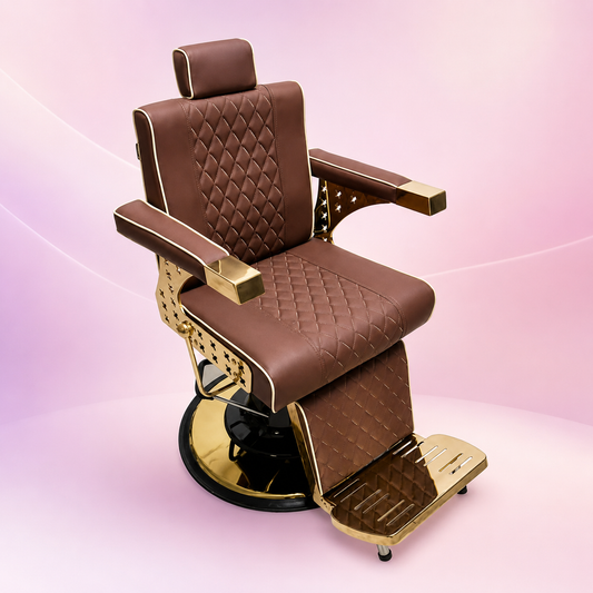 Beauty Style Silla Efraín Reclinable Marrón con Detalles Dorados 2550392