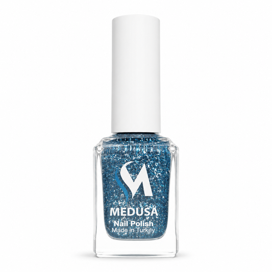 Medusa Esmalte con Glitter Azul y Plateado 0.37 oz – MNP135