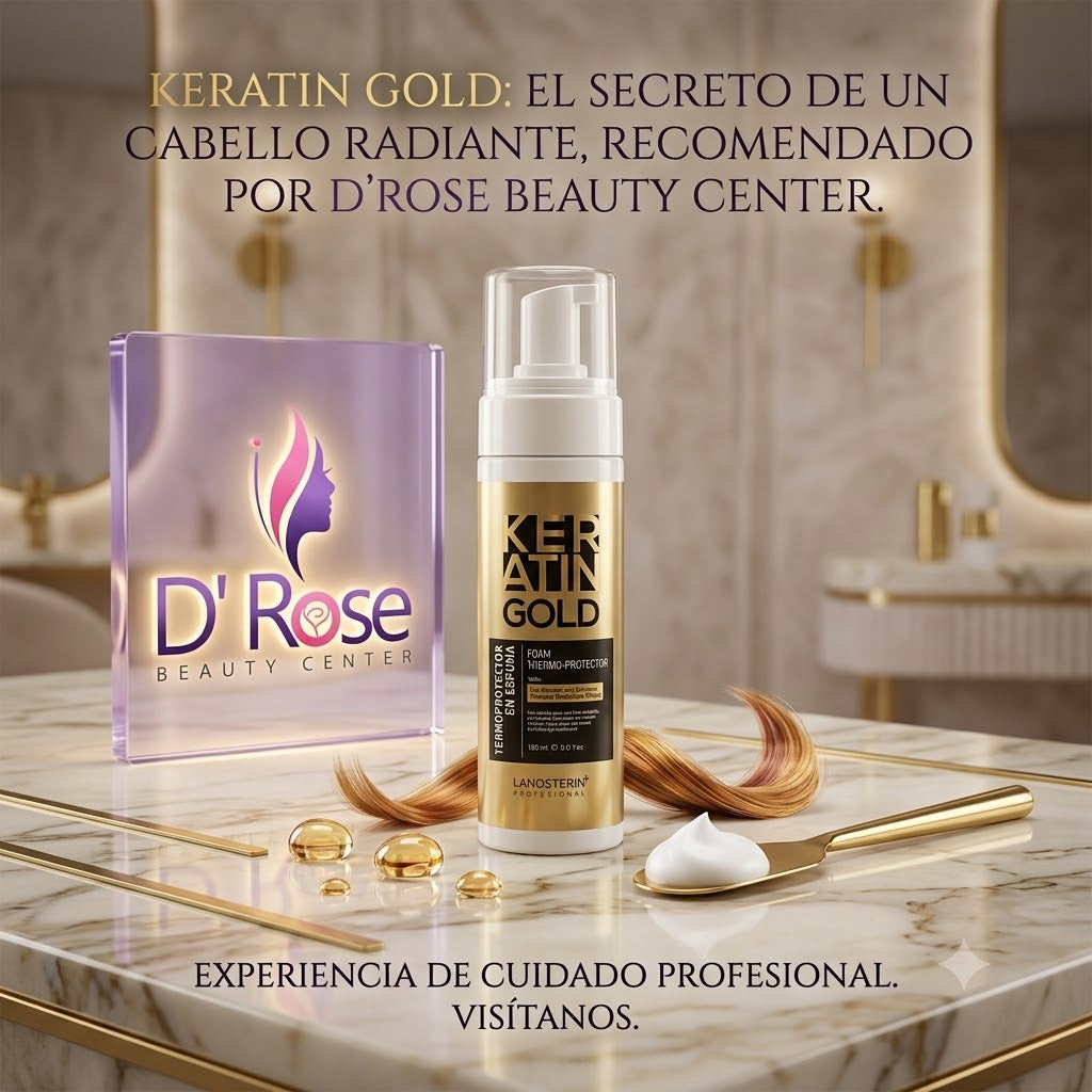 LANOSTERÍN Professional Keratin Gold Termoprotector en Espuma 6 oz