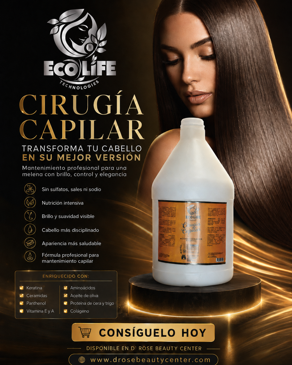 ECOLIFE TECHNOLOGIES Cirugía Capilar Acondicionador Galón