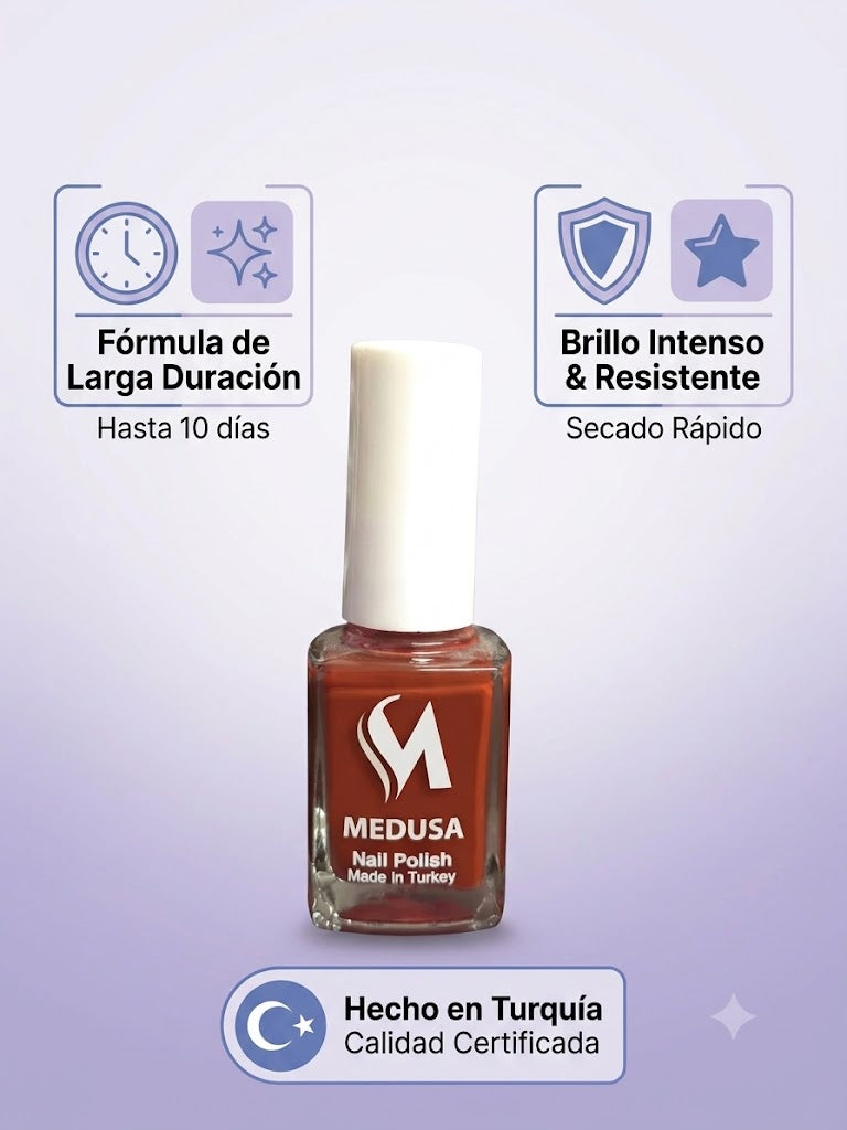 Medusa Nail Polish MNP152 Esmalte Terracota Cálido de Larga Duración