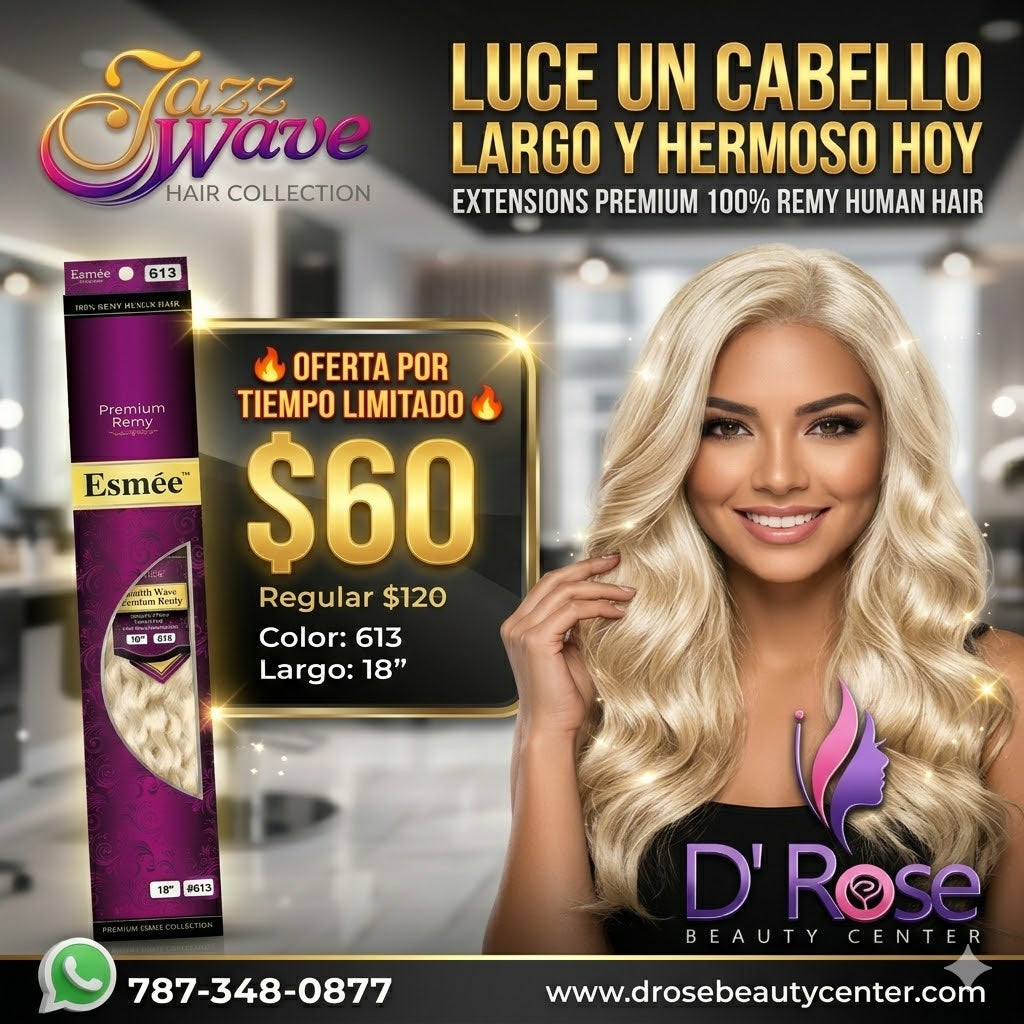 ✨ Extensiones Esmée Spanish Wave 18” Color #613 – 100% Remy Human Hair ✨
