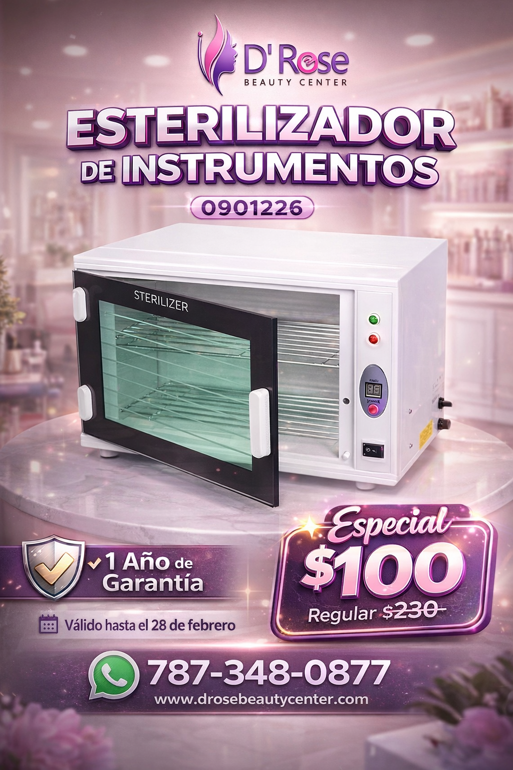 💜✨ Esterilizador Profesional UV Beauty Style MS-208 (0901225) — Máxima Higiene y Seguridad para tu Salón ✨💜
