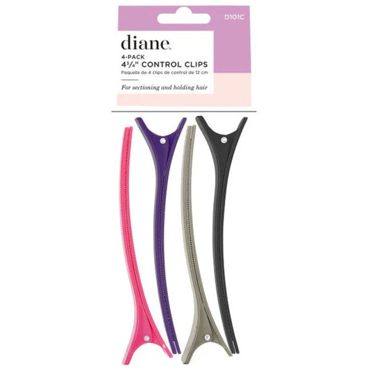 DIANE 4-Pack 4 ¾" Control Clips D101C – Clips Profesionales para Dividir y Sujetar Cabello