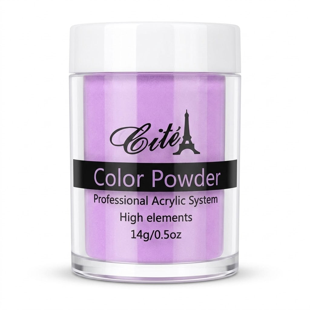Cité Color Powder CAC0120 – Polvo Acrílico Lila Pastel 14 g / 0.5 oz