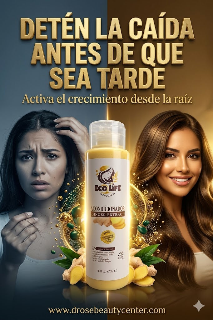 🌿✨ ACONDICIONADOR ANTICAÍDA ECOLIFE GINGER EXTRACT 16oz – HIDRATACIÓN + CRECIMIENTO CAPILAR 💆‍♀️🔥