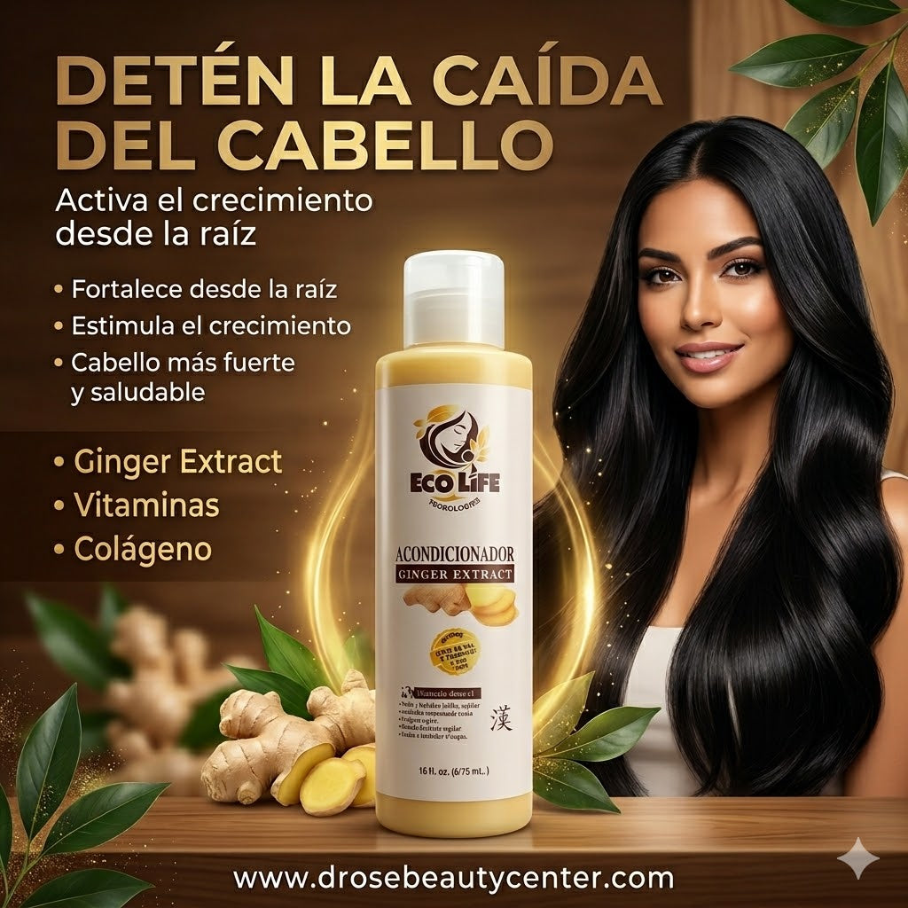 🌿✨ ACONDICIONADOR ANTICAÍDA ECOLIFE GINGER EXTRACT 16oz – HIDRATACIÓN + CRECIMIENTO CAPILAR 💆‍♀️🔥