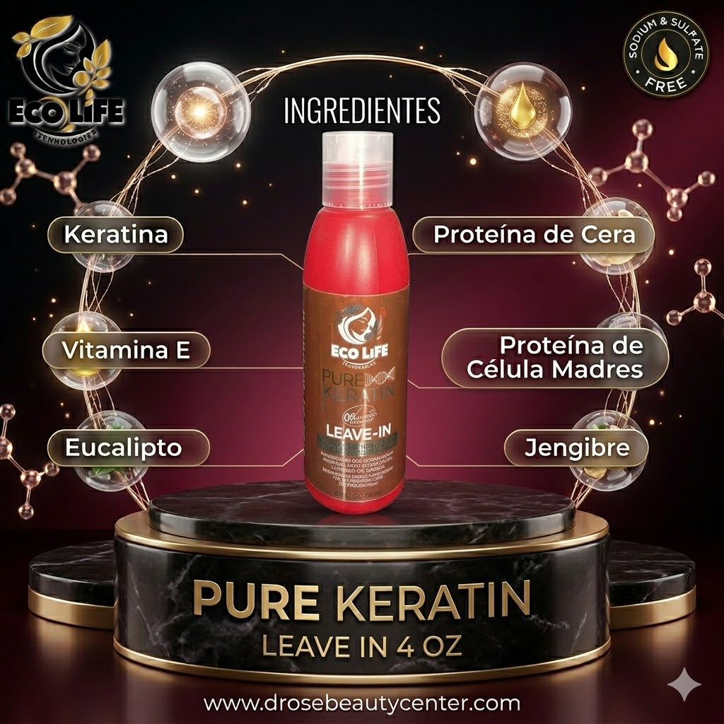 ✨ Pure Keratin Leave-In 4oz – Protección Térmica y Reparación Sin Enjuague ✨