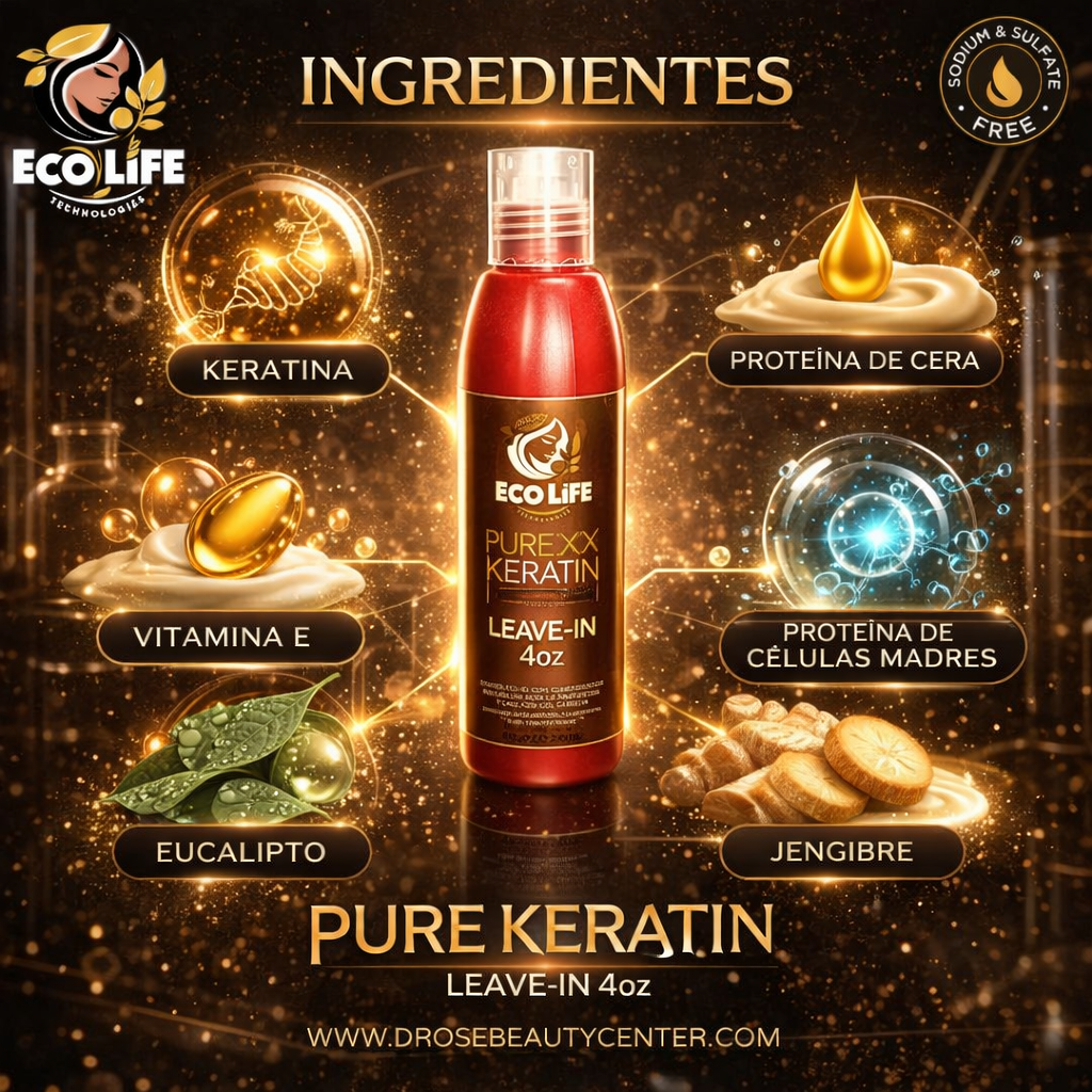 ✨ Pure Keratin Leave-In 4oz – Protección Térmica y Reparación Sin Enjuague ✨