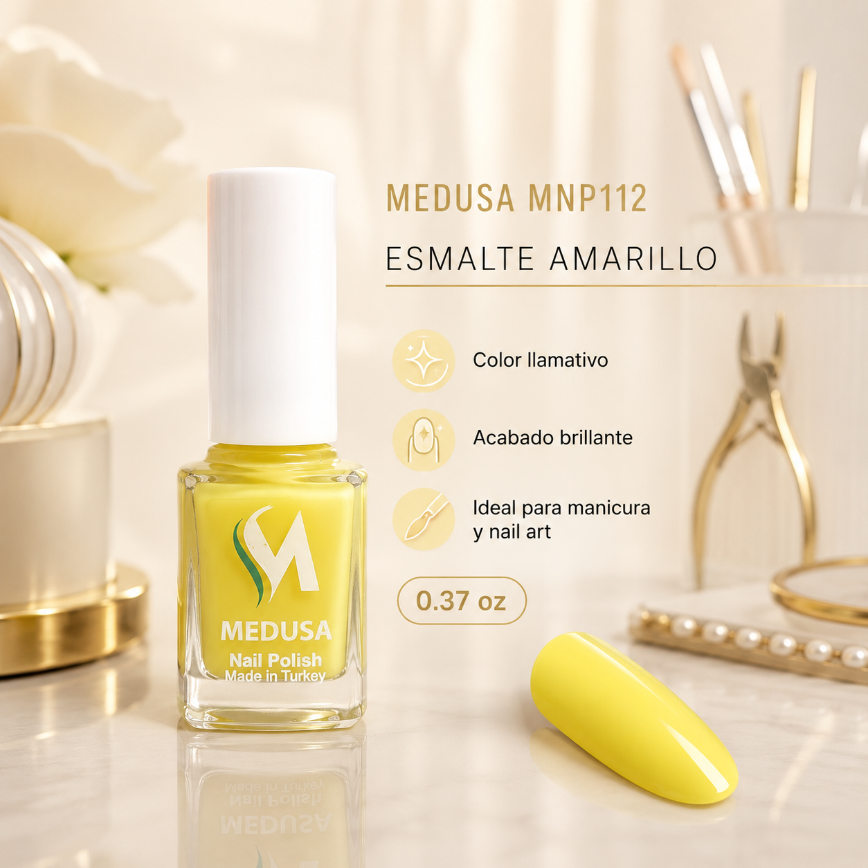Esmalte Amarillo Medusa Nail Polish MNP112 0.37 oz