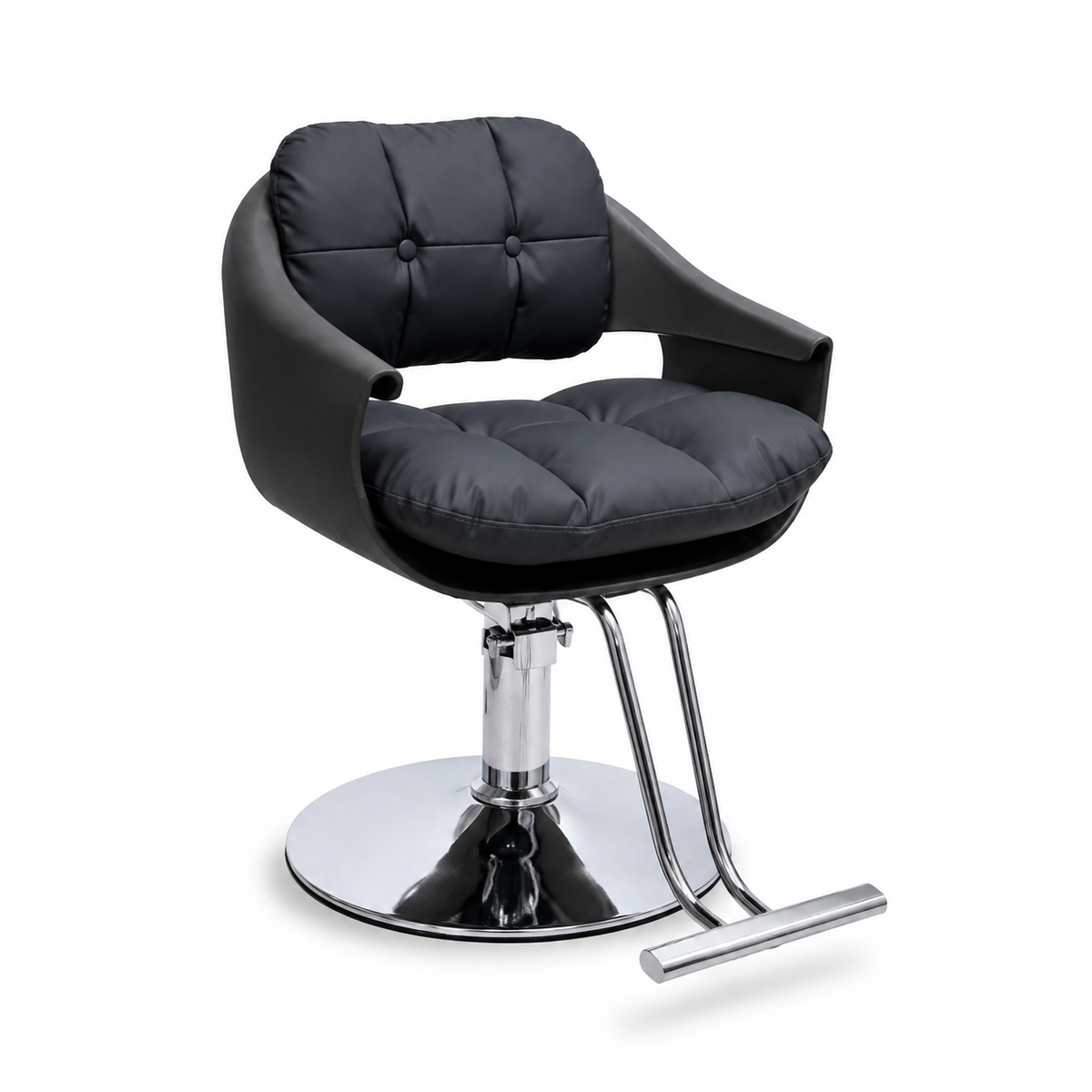 Beauty Style Silla Denise Negra Hidráulica con Base Cromada | 2525213