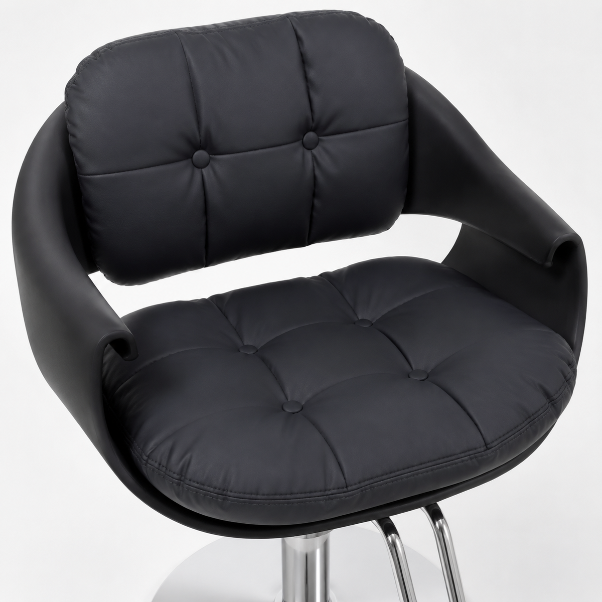 Beauty Style Silla Denise Negra Hidráulica con Base Cromada | 2525213
