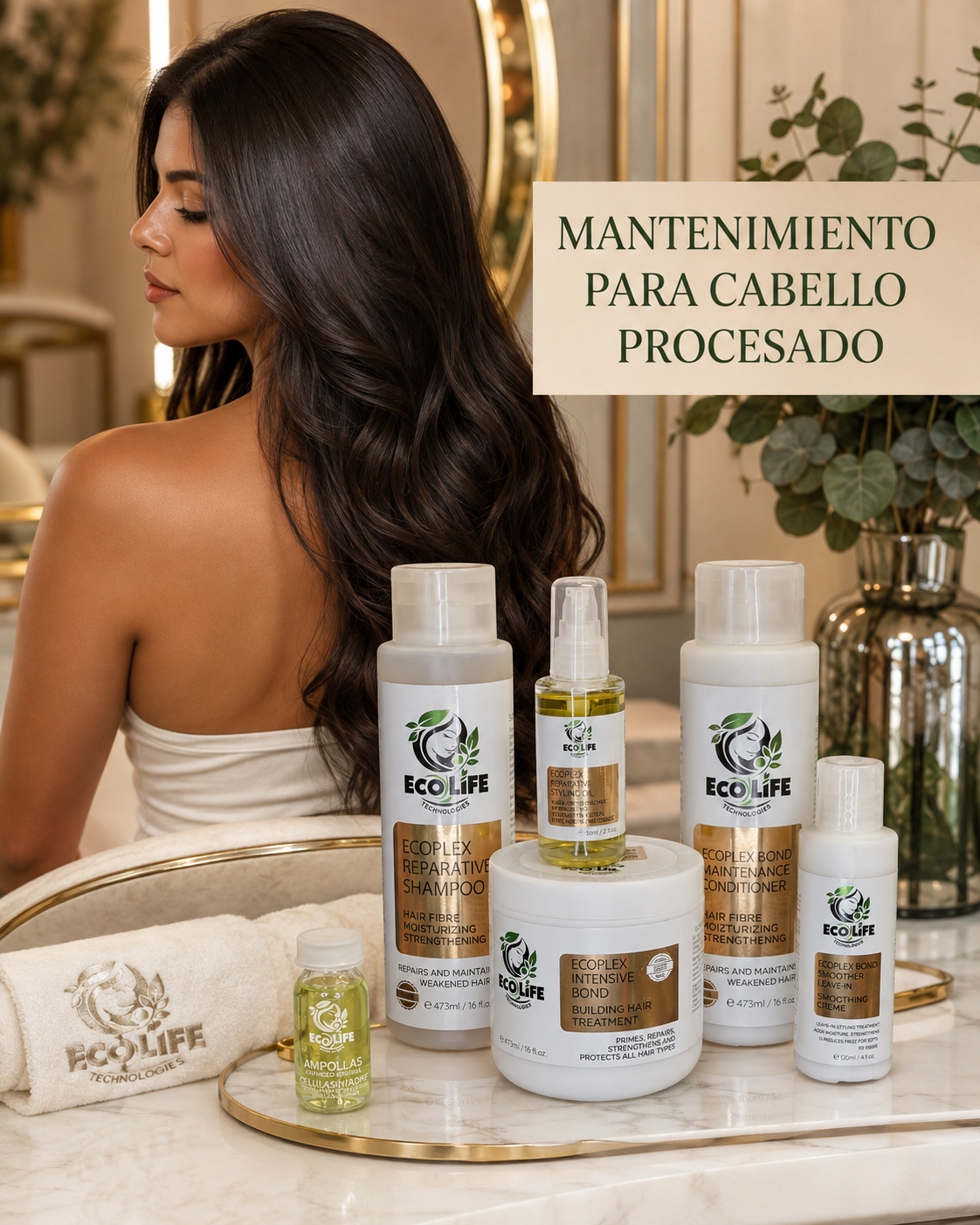 ECOLIFE ECOPLEX Kit de Mantenimiento Capilar 5PC + Ampolla Gratis