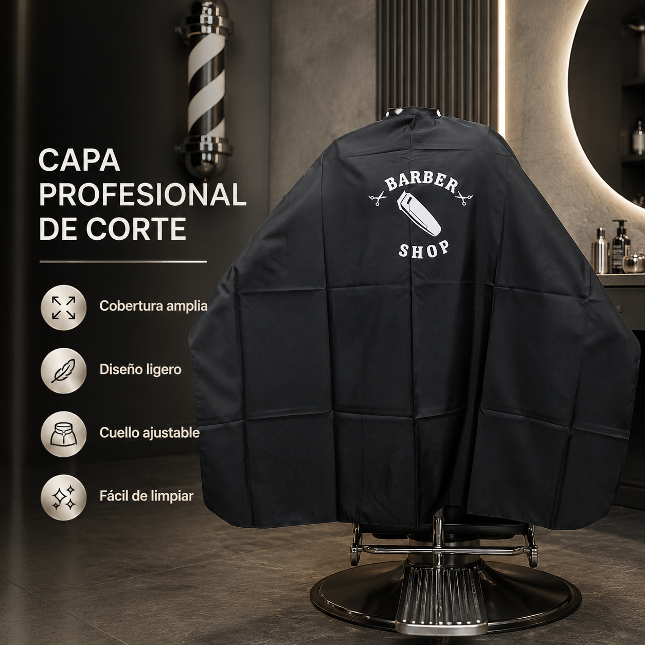 Capa de Corte Profesional Cite of Paris Barber Shop CC011