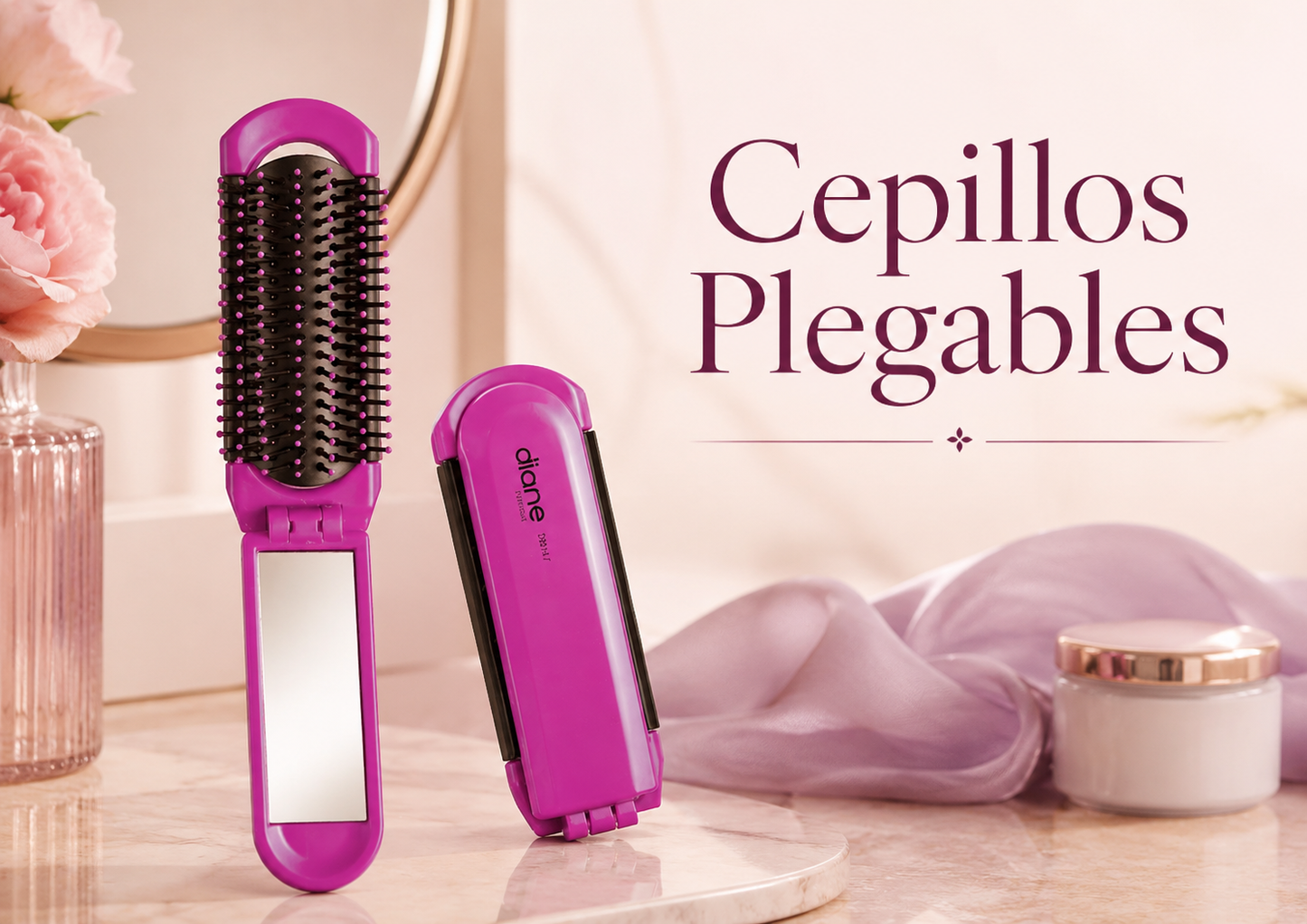 Diane Folding Travel Brush D8147 Cepillo Plegable de Viaje para Desenredar