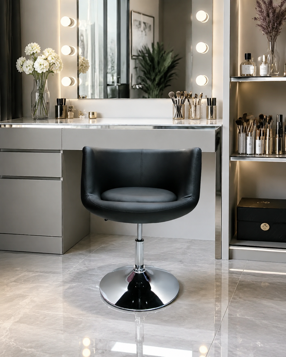 Silla Coqueta Beauty Style 2592001 Hidráulica Negra