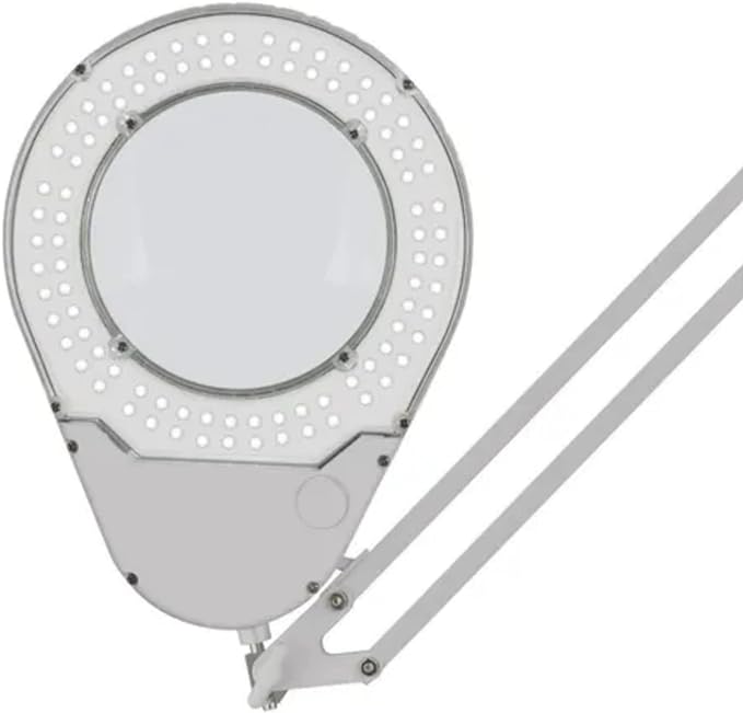 Ikonna Lupa con Luz Led para Estetica Color Blanco de Mesa o Camilla FS-206C