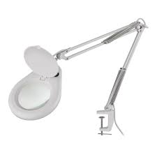 Ikonna Lupa con Luz Led para Estetica Color Blanco de Mesa o Camilla FS-206C