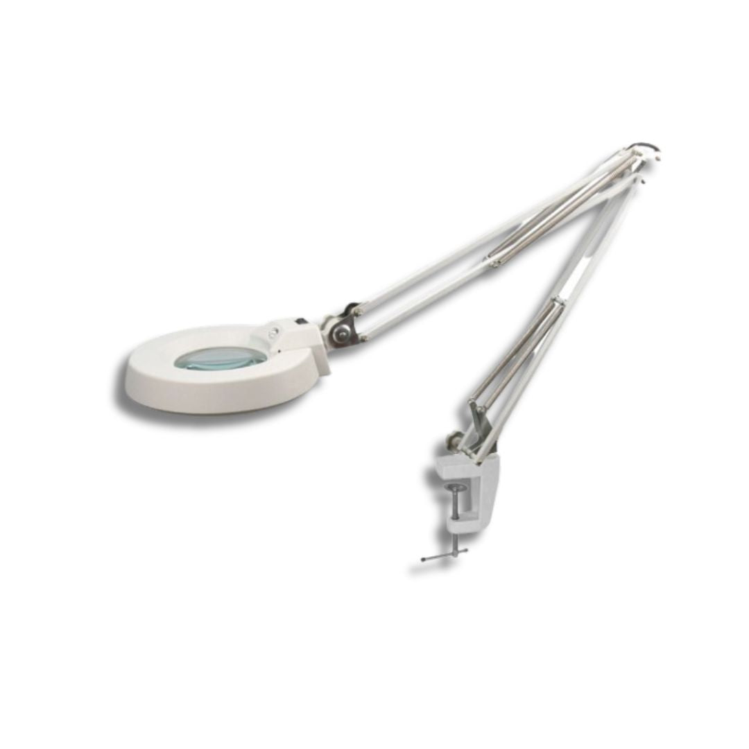 Ikonna Lupa con Luz Led para Estetica Color Blanco de Mesa o Camilla FS-206C