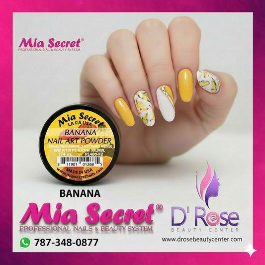 🍌✨ Mia Secret® BANANA – Acrílico Profesional Fruity Collection | Amarillo Banana Luminoso (1/4 oz) ✨🍌