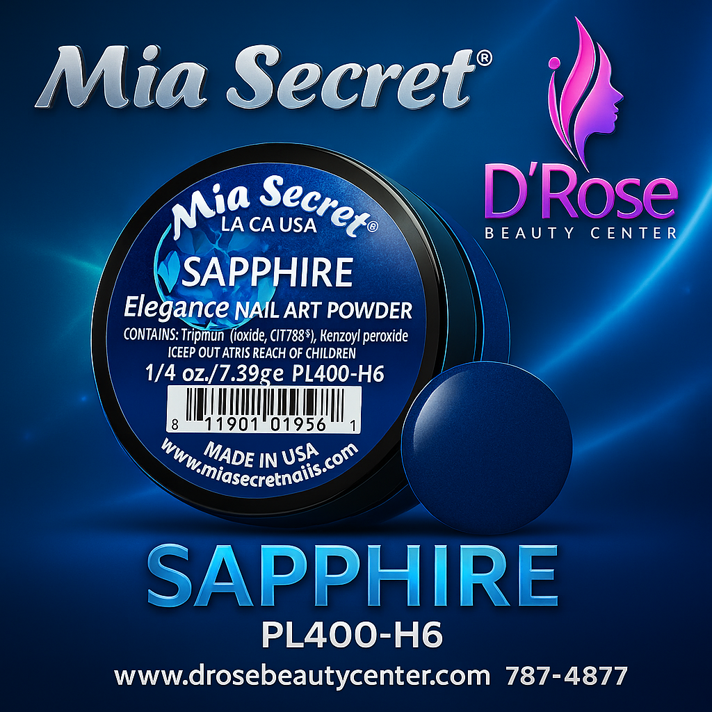 💎✨ MIA SECRET – ELEGANCE COLLECTION SAPPHIRE PL400-H6 | Nail Art Powder Acrílico Profesional – 1/4 oz