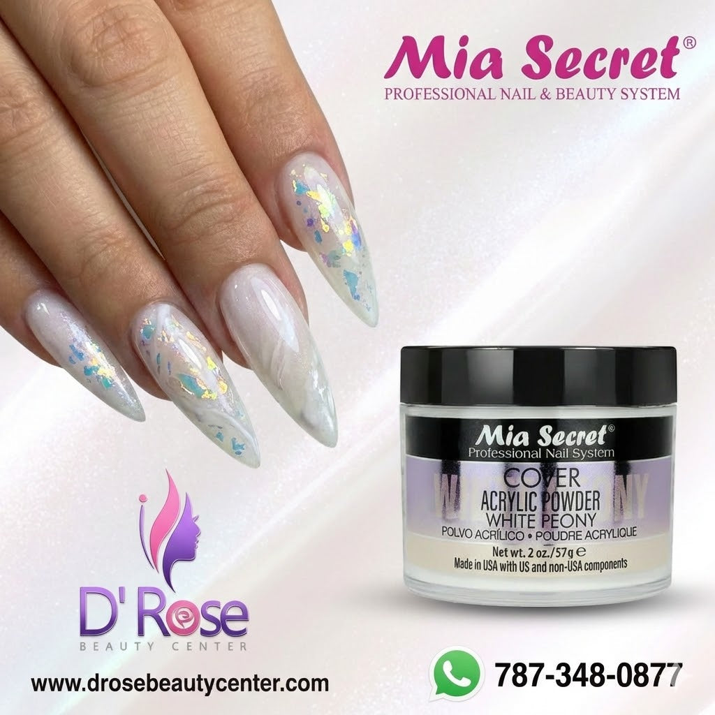 💖✨ Mia Secret® Cover WHITE PEONY 2 oz – Acrílico Cover Profesional PL430-NY ✨💖
