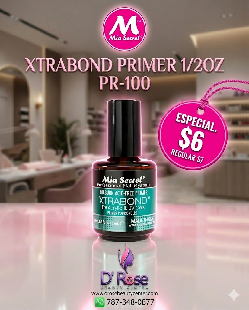 💅✨ Mia Secret XTRABOND Primer Acid Free PR-100 ½ oz | Adhesión Profesional Sin Ardor ✨💅