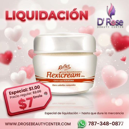 💗 Reflex Flexicream Coco con Keratina 3.88 oz | Nutrición y Suavidad Natural