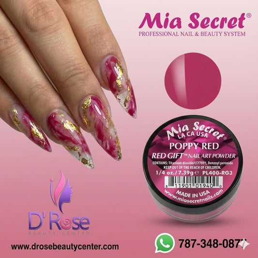 🔴✨ Mia Secret® POPPY RED – Red Gift™ Collection | Acrílico Profesional 1/4 oz (PL400-RG3) ✨🔴