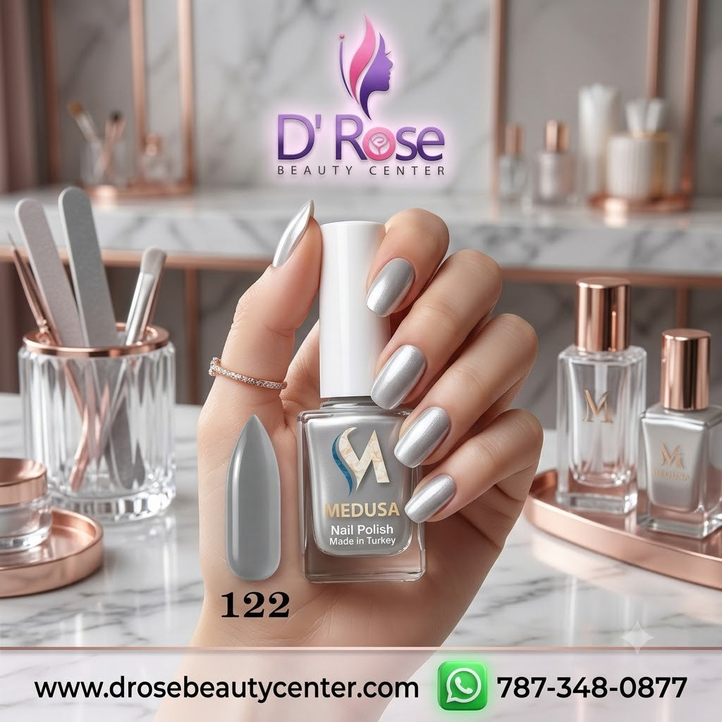 Medusa Nail Polish #122 Esmalte Gris Brillante para Uñas